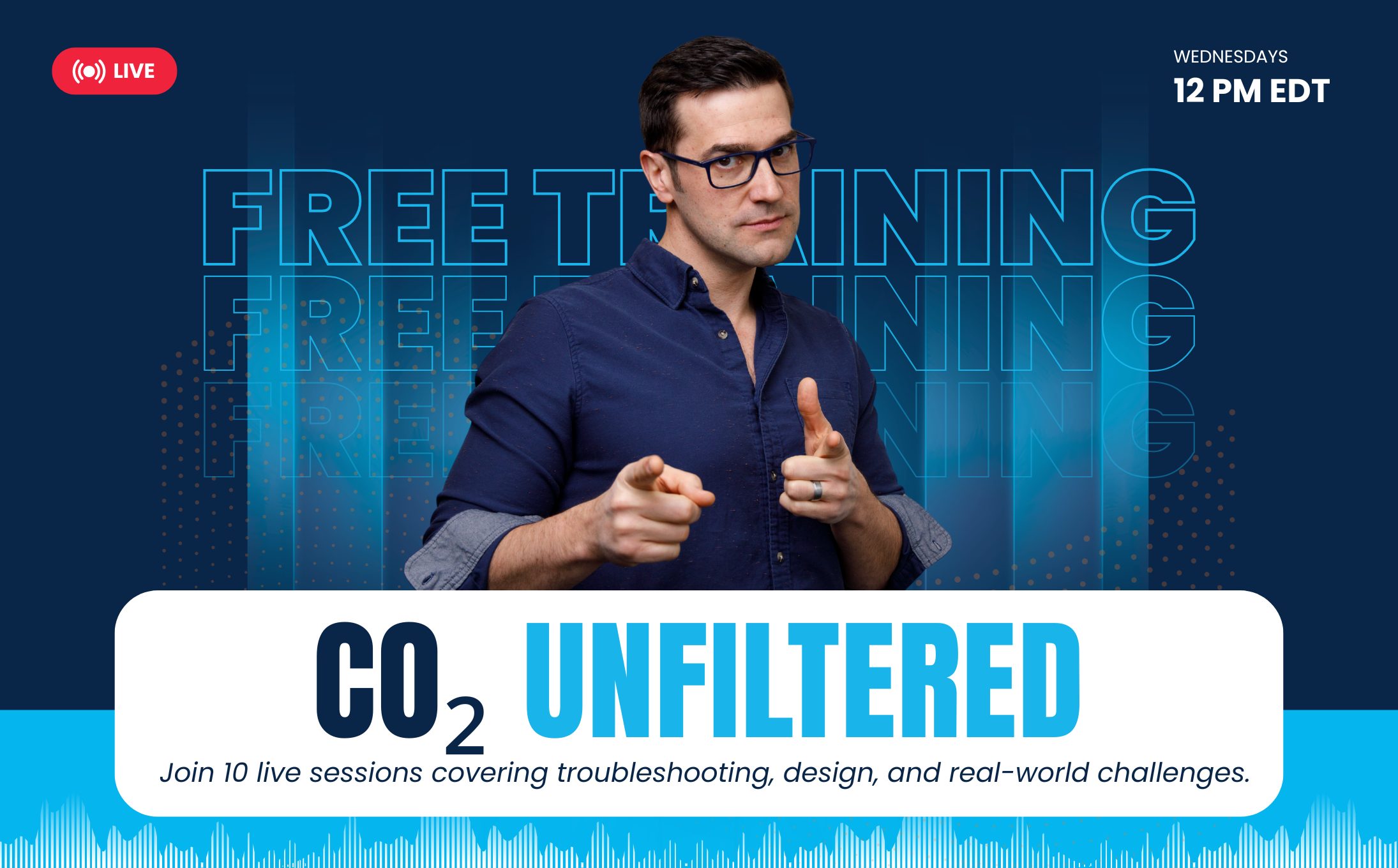 Display showing unfiltered CO2 levels on refrigeration panel