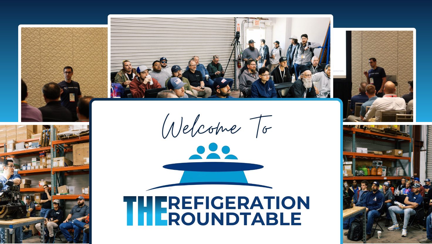Group of professionals discussing refrigeration topics at a roundtable